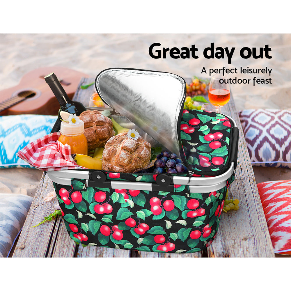 Alfresco Insulated Picnic Basket Folding Hamper