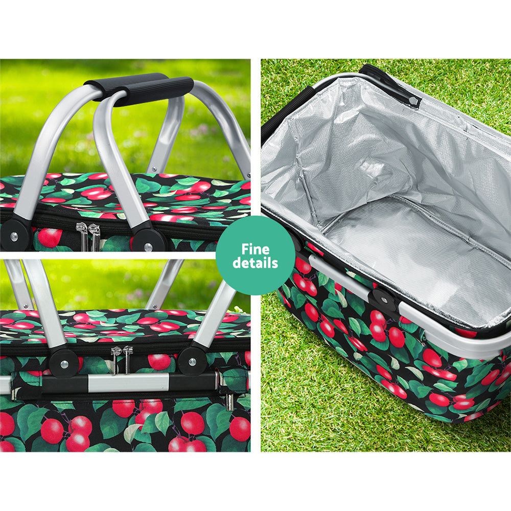 Alfresco Insulated Picnic Basket Folding Hamper
