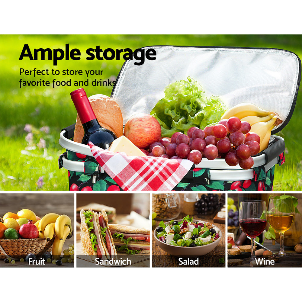 Alfresco Insulated Picnic Basket Folding Hamper
