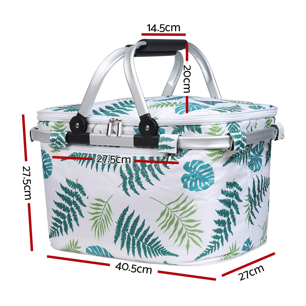 Alfresco Folding Insulated Picnic Basket Hamper