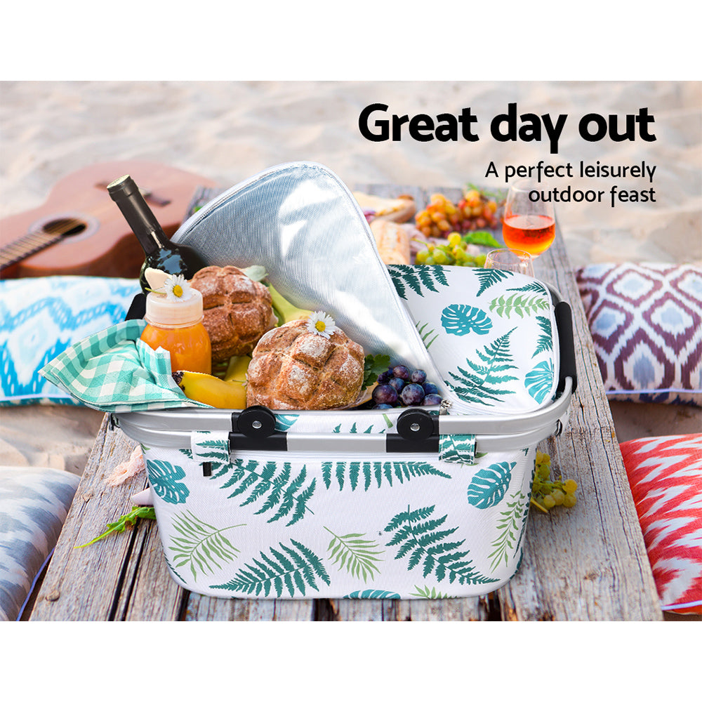 Alfresco Folding Insulated Picnic Basket Hamper