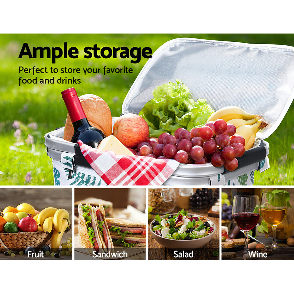 Alfresco Folding Insulated Picnic Basket Hamper