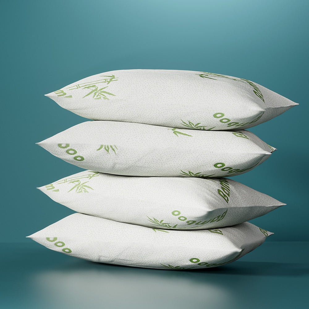 Giselle Bedding 4 Pack Bamboo Pillows - 2 Firm, 2 Medium Firm