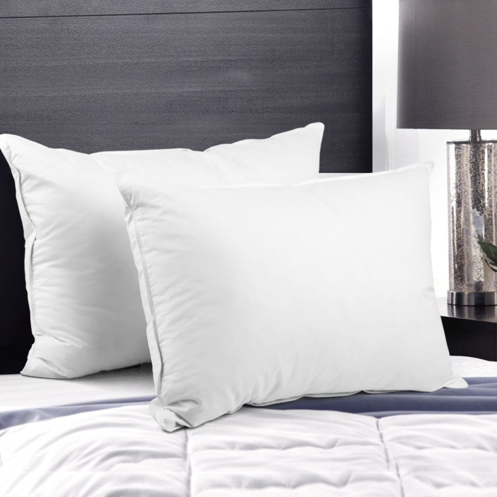 Giselle Twin Pack Goose Feather Down Pillows Hypoallergenic White