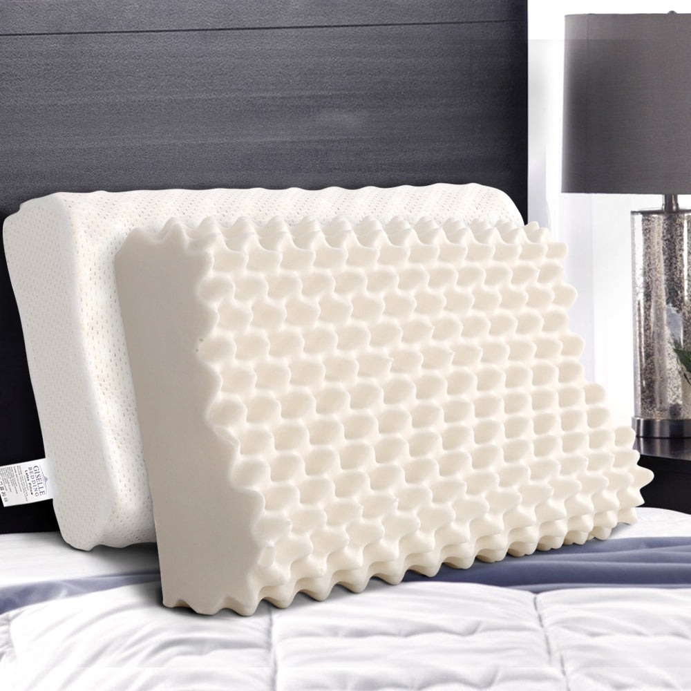 Giselle Twin Pack Natural Latex Pillows Anti-Bacterial