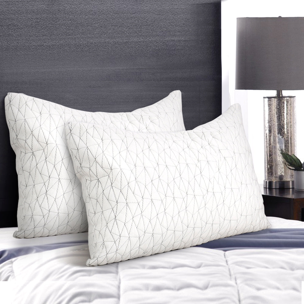Giselle Bedding Single Memory Foam Pillow Twin Pack Hypoallergenic