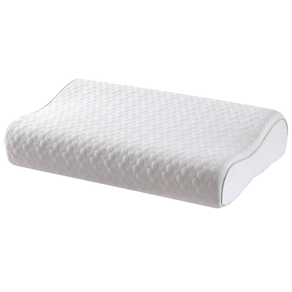 Giselle Contour Memory Foam Pillow Neck Support White