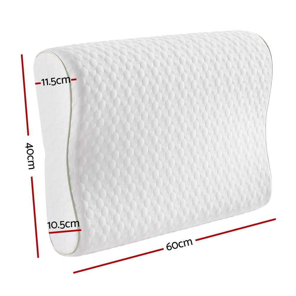 Giselle Contour Memory Foam Pillow Neck Support White