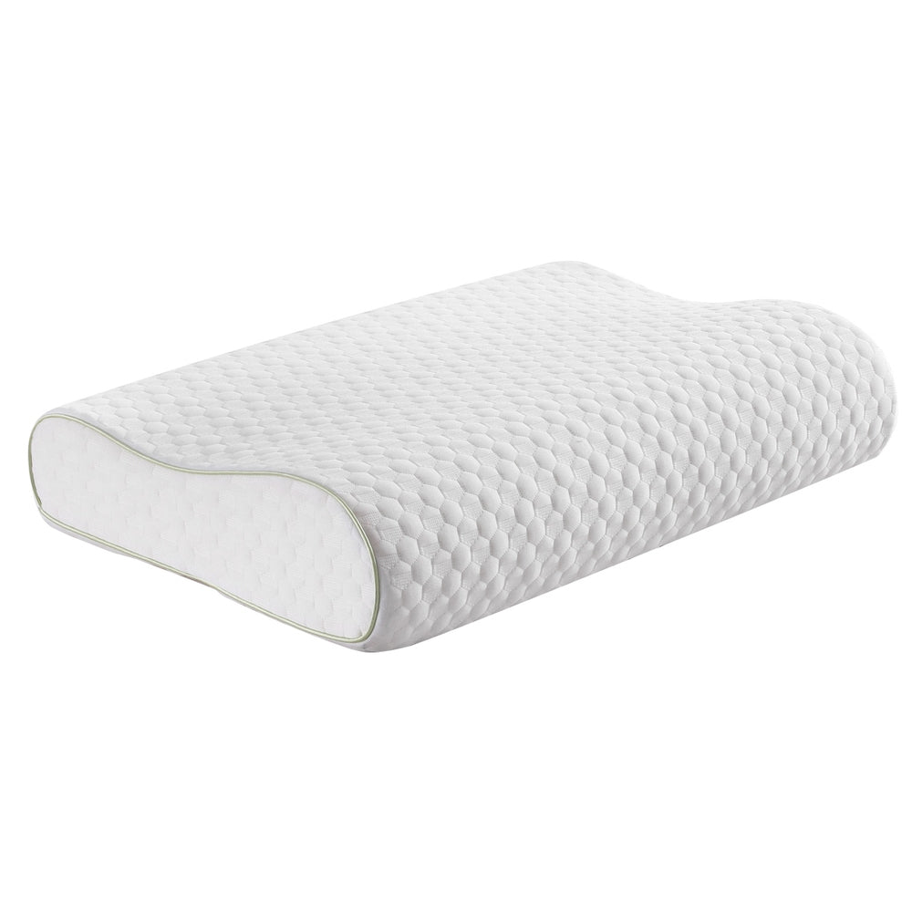 Giselle Contour Memory Foam Pillow Neck Support White