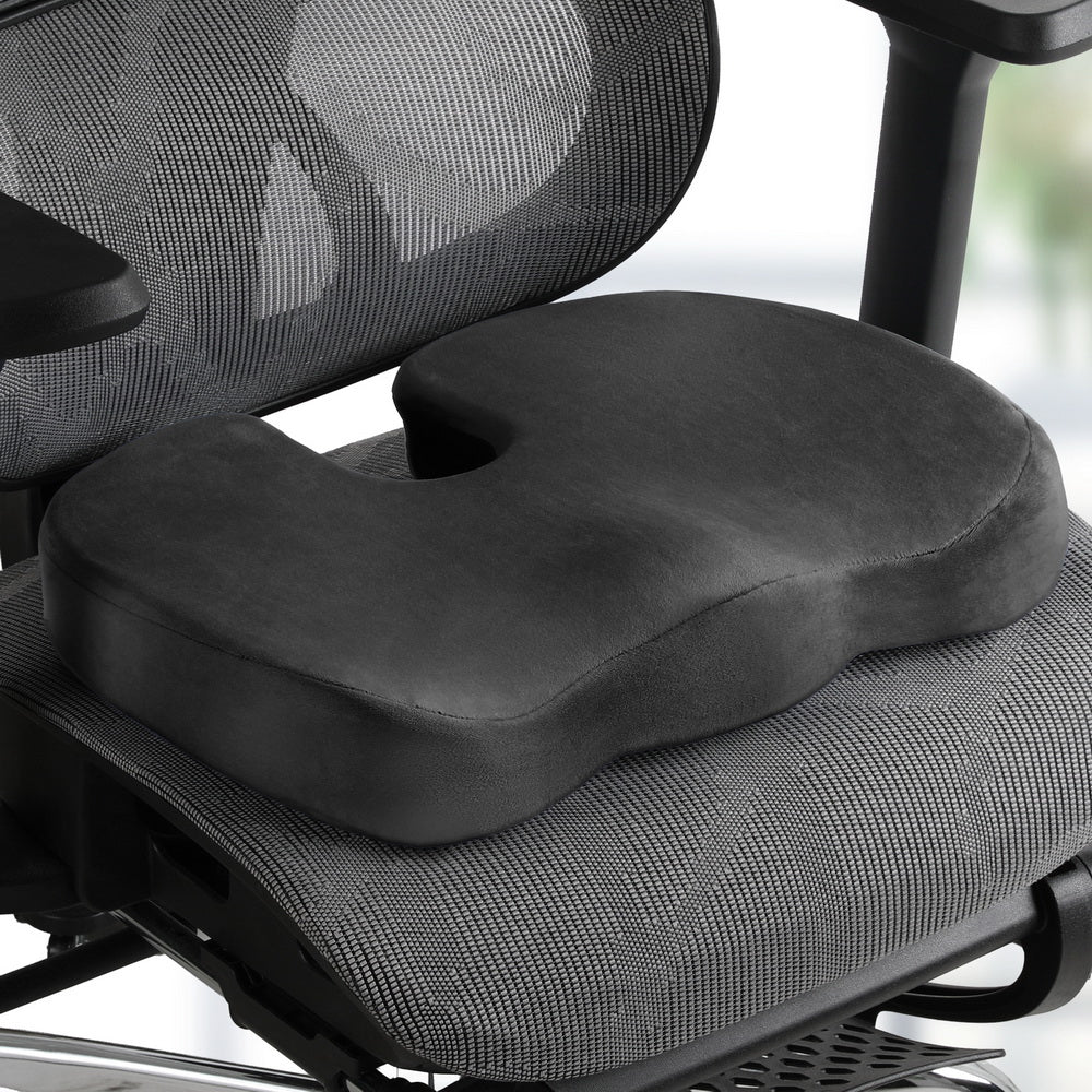 Giselle Bedding Memory Foam Seat Cushion Back Pain Relief Black