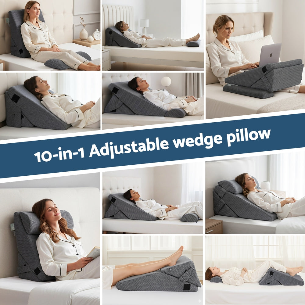 Giselle Bedding Adjustable Wedge Pillow Grey