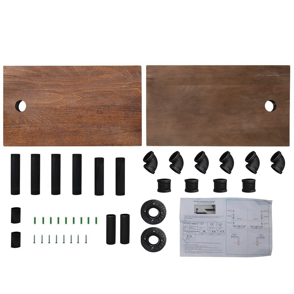 IVOR Floating Pipe Shelf Set of 2 DIY Industrial Timber