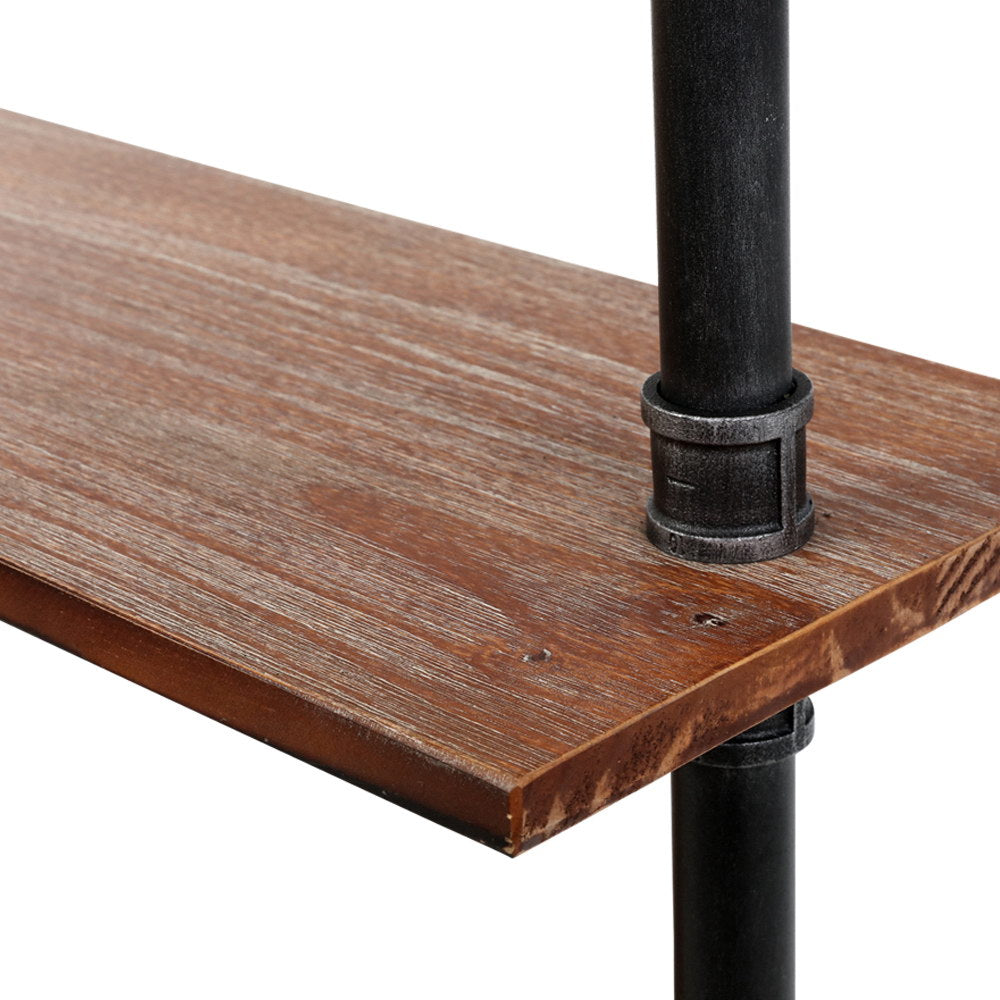 IONA 3-Tier Floating Pipe Shelf Industrial Timber