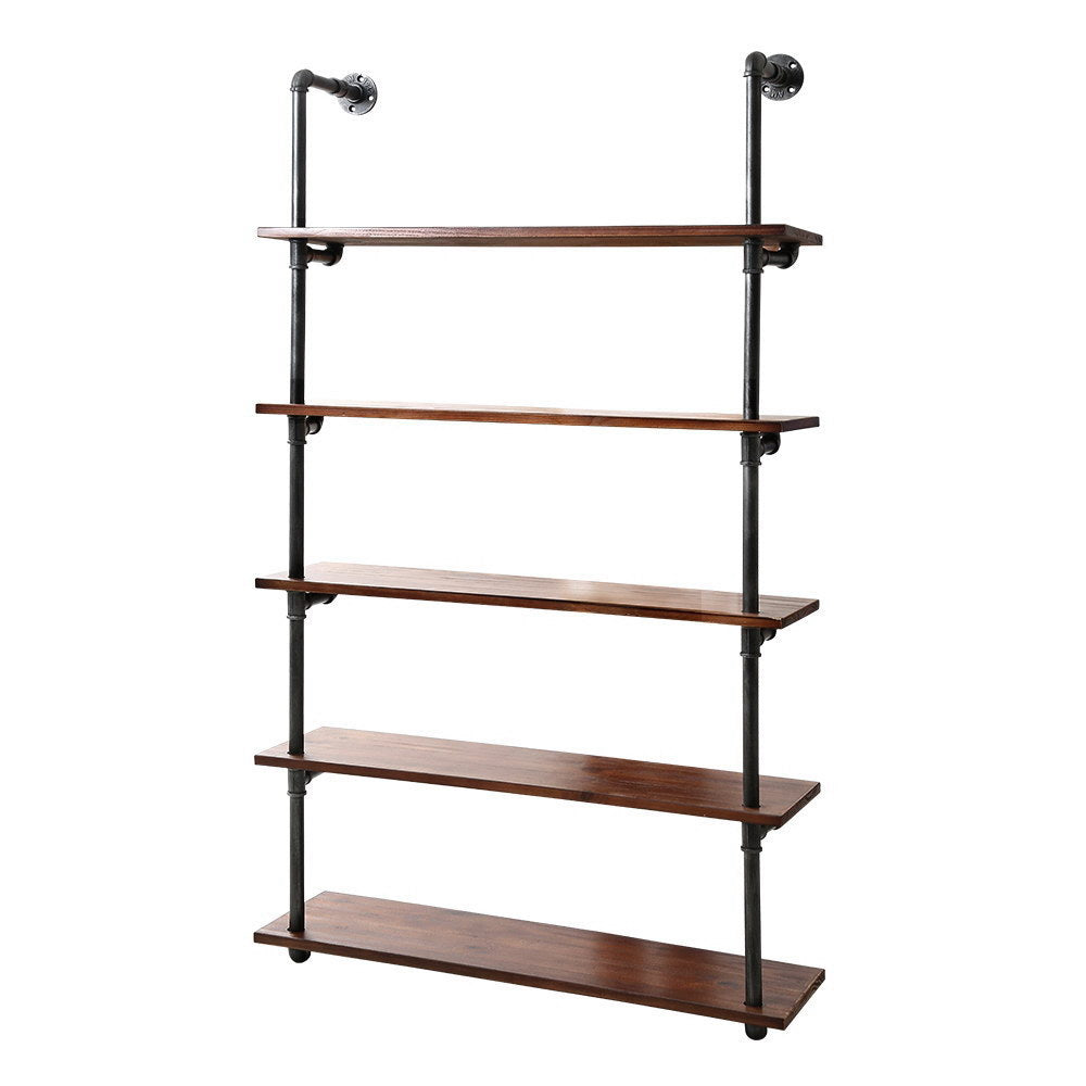 ISSA 5-Tier Floating Pipe Shelf Industrial Style