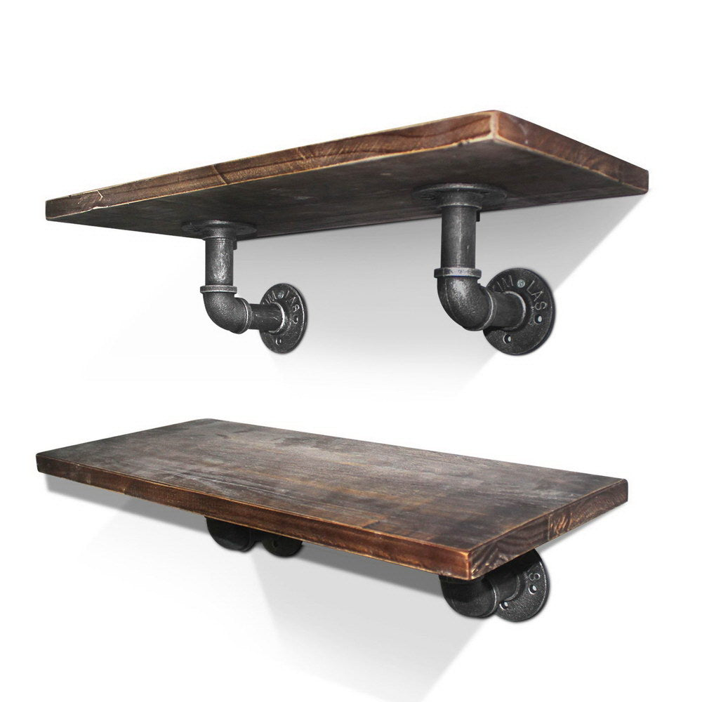 Floating Pipe Shelf Brackets 6" Metal Industrial Set of 8