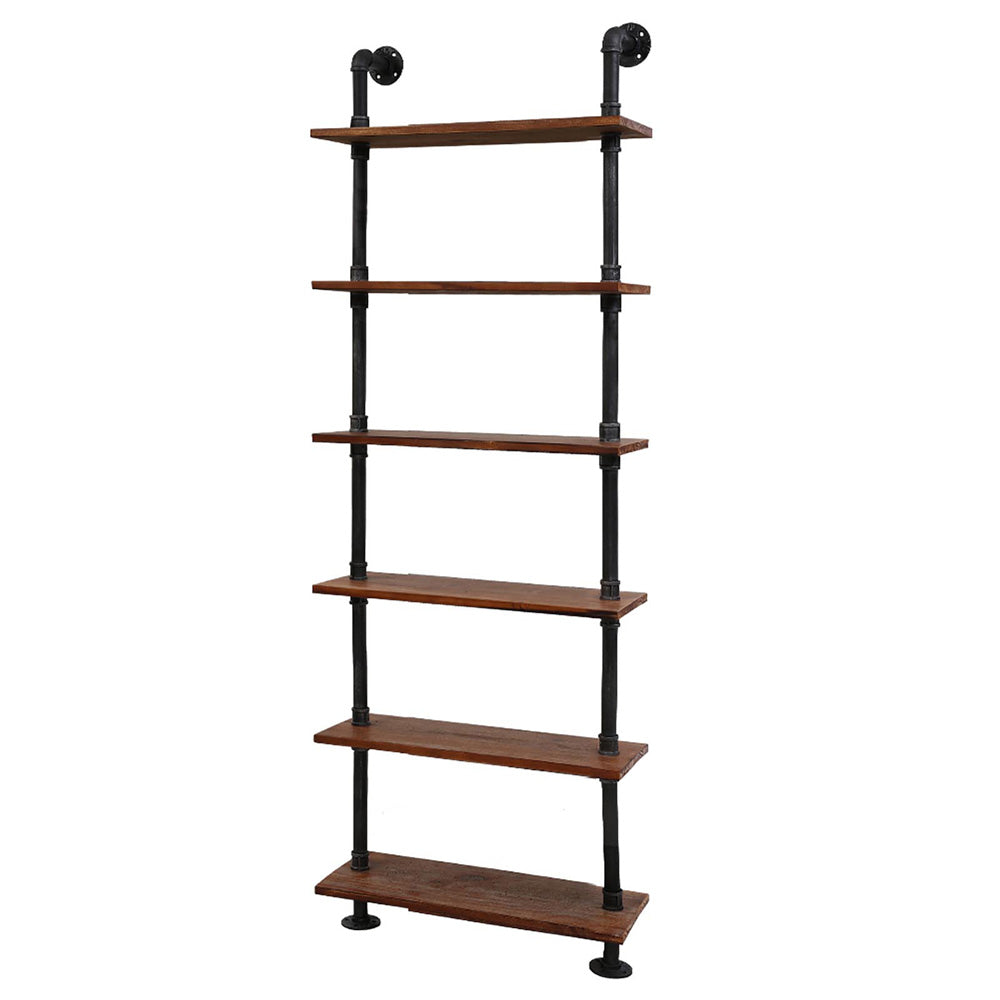 Ida Floating DIY Industrial Pipe Shelf 6 Tiers