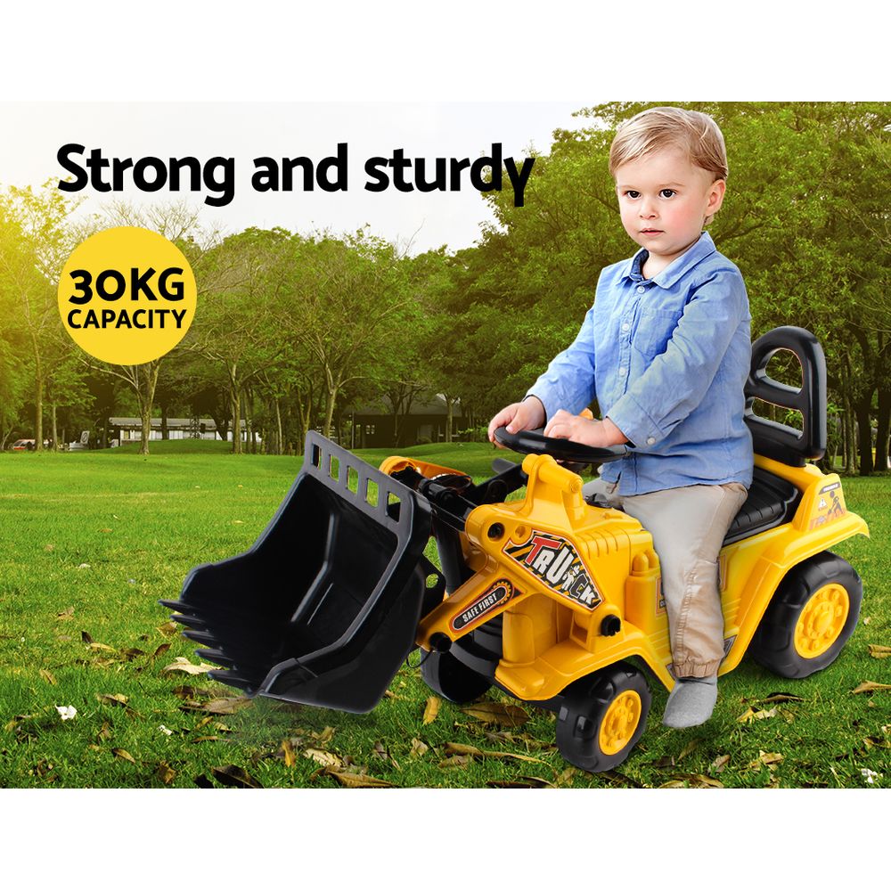 Keezi Kids Ride On Excavator Bulldozer Yellow