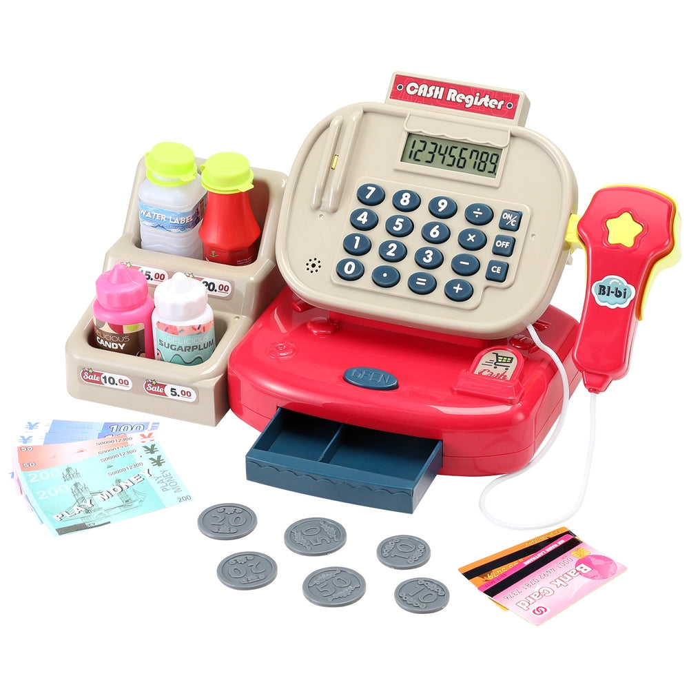 Keezi Kids Cash Register Pretend Play Set with 18pcs Accessories