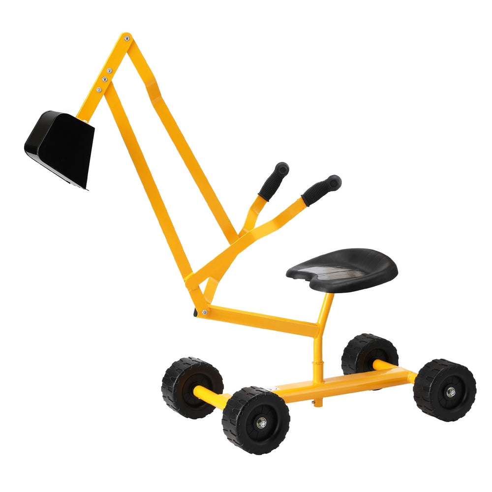 Keezi Kids Ride-On Digger Bulldozer Sandpit Toy Yellow