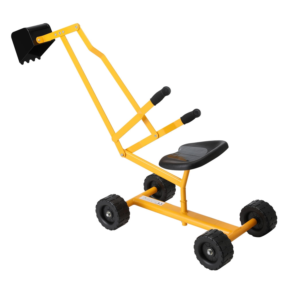 Keezi Kids Ride-On Digger Bulldozer Sandpit Toy Yellow
