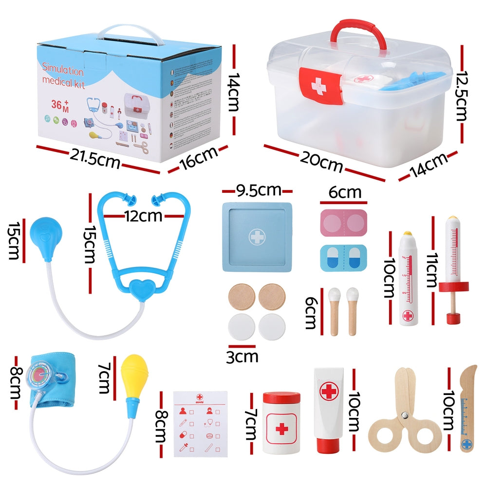Keezi 16-Piece Kids Doctor Nurse Medical Playset Multicolour