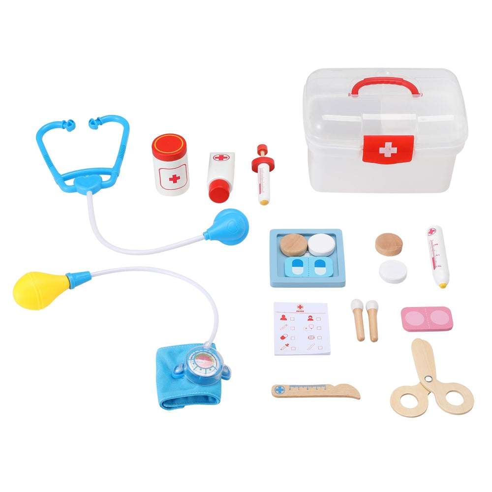 Keezi 16-Piece Kids Doctor Nurse Medical Playset Multicolour