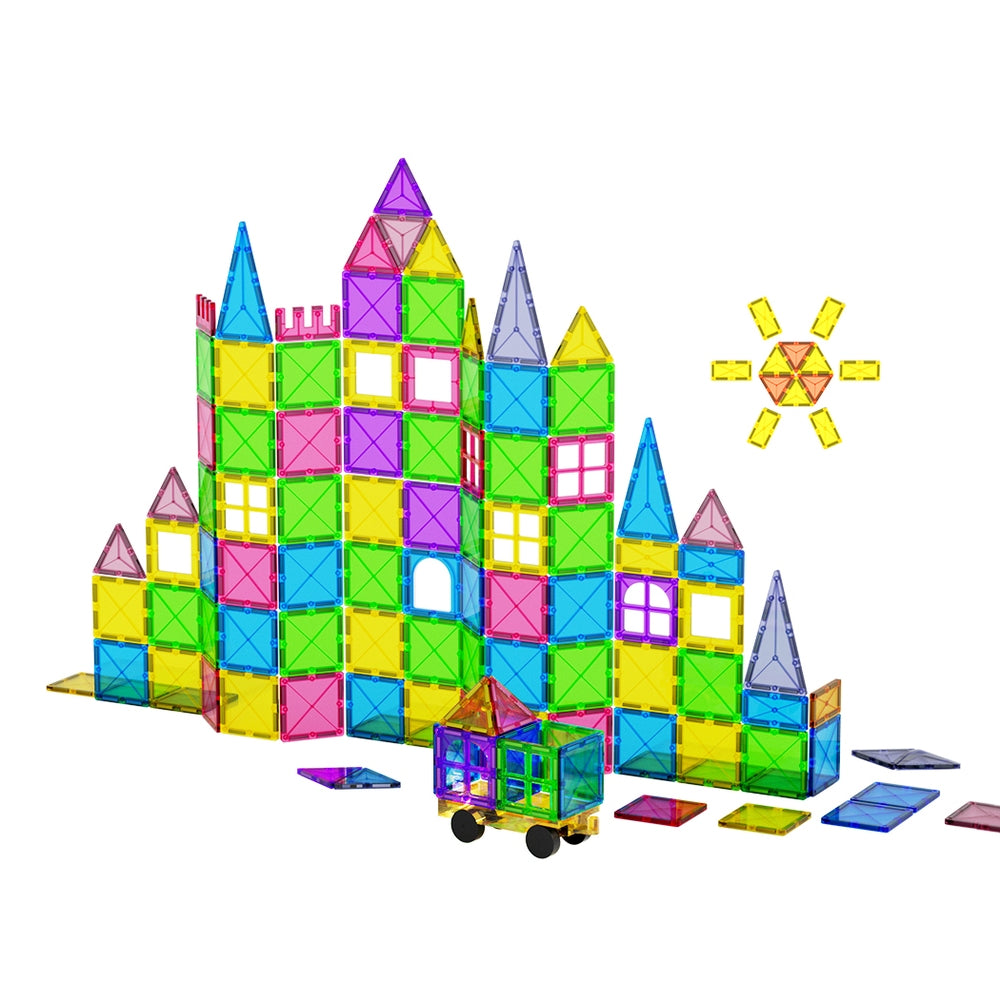 Keezi 100-Piece Kids Magnetic Tiles Building Set Educational Toy