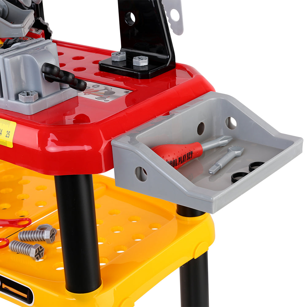 Keezi Kids Workbench 97-Piece Pretend Play Tools Red