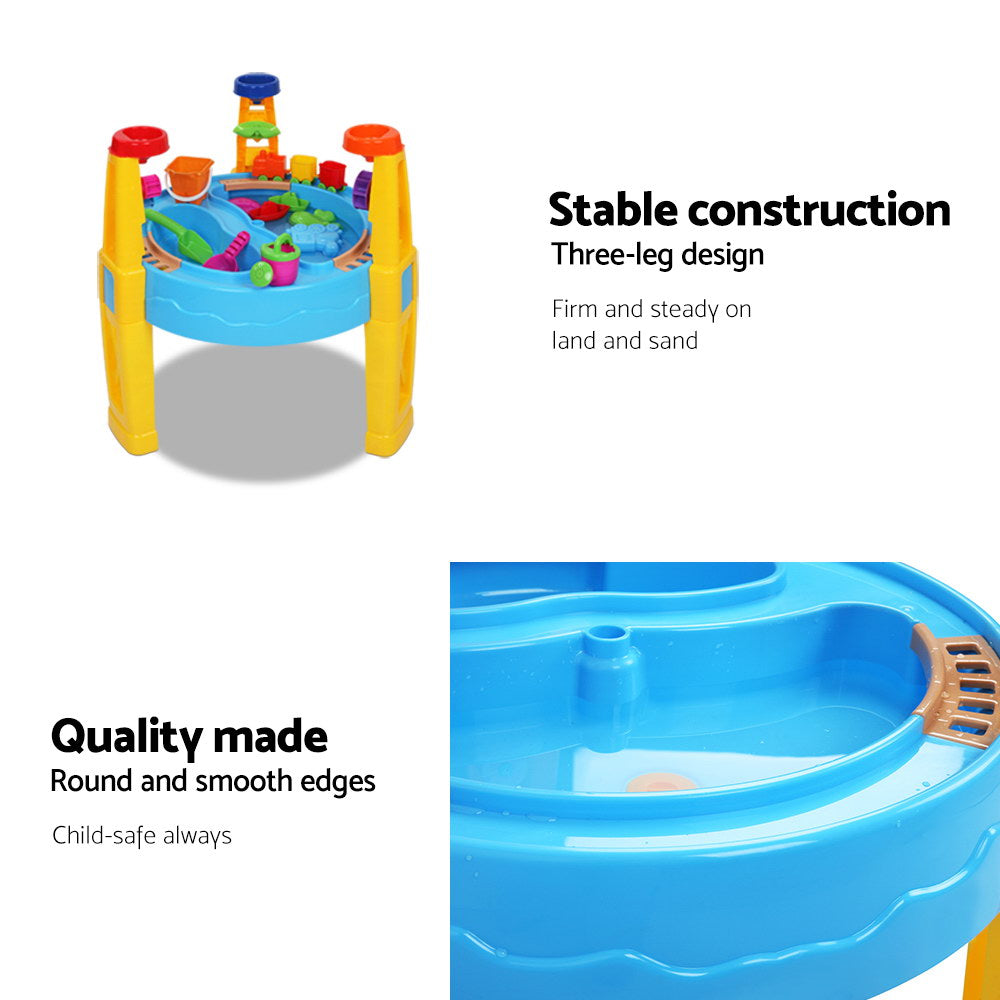 Keezi Kids Sand and Water Play Table Set with Umbrella
