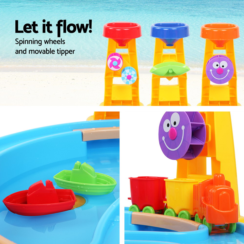 Keezi Kids Sand and Water Play Table Set with Umbrella