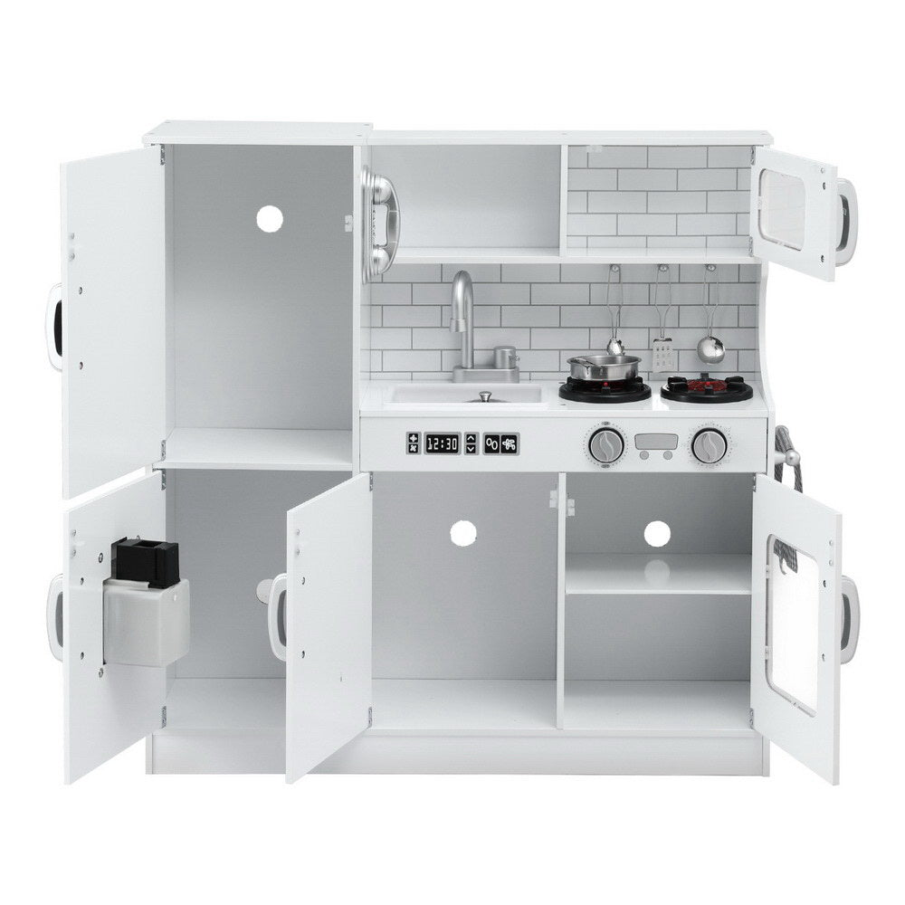 Keezi 80cm Kids Wooden Kitchen Play Set White