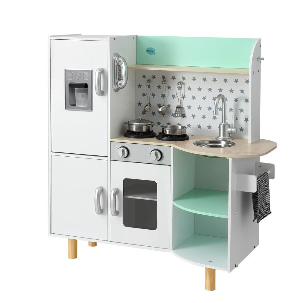 Keezi 85cm Kids Wooden Kitchen Play Set Green