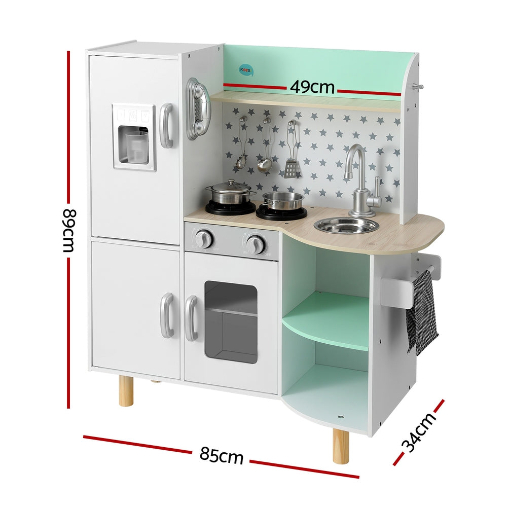 Keezi 85cm Kids Wooden Kitchen Play Set Green