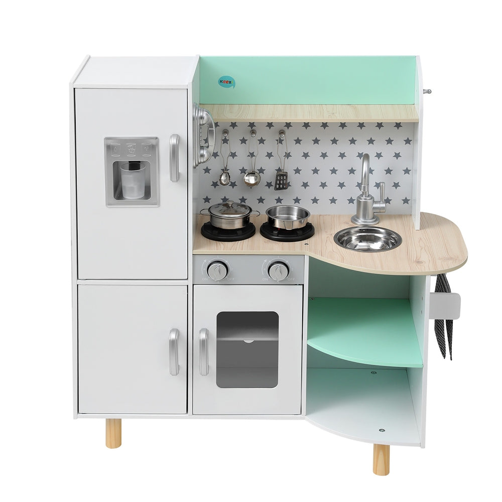 Keezi 85cm Kids Wooden Kitchen Play Set Green