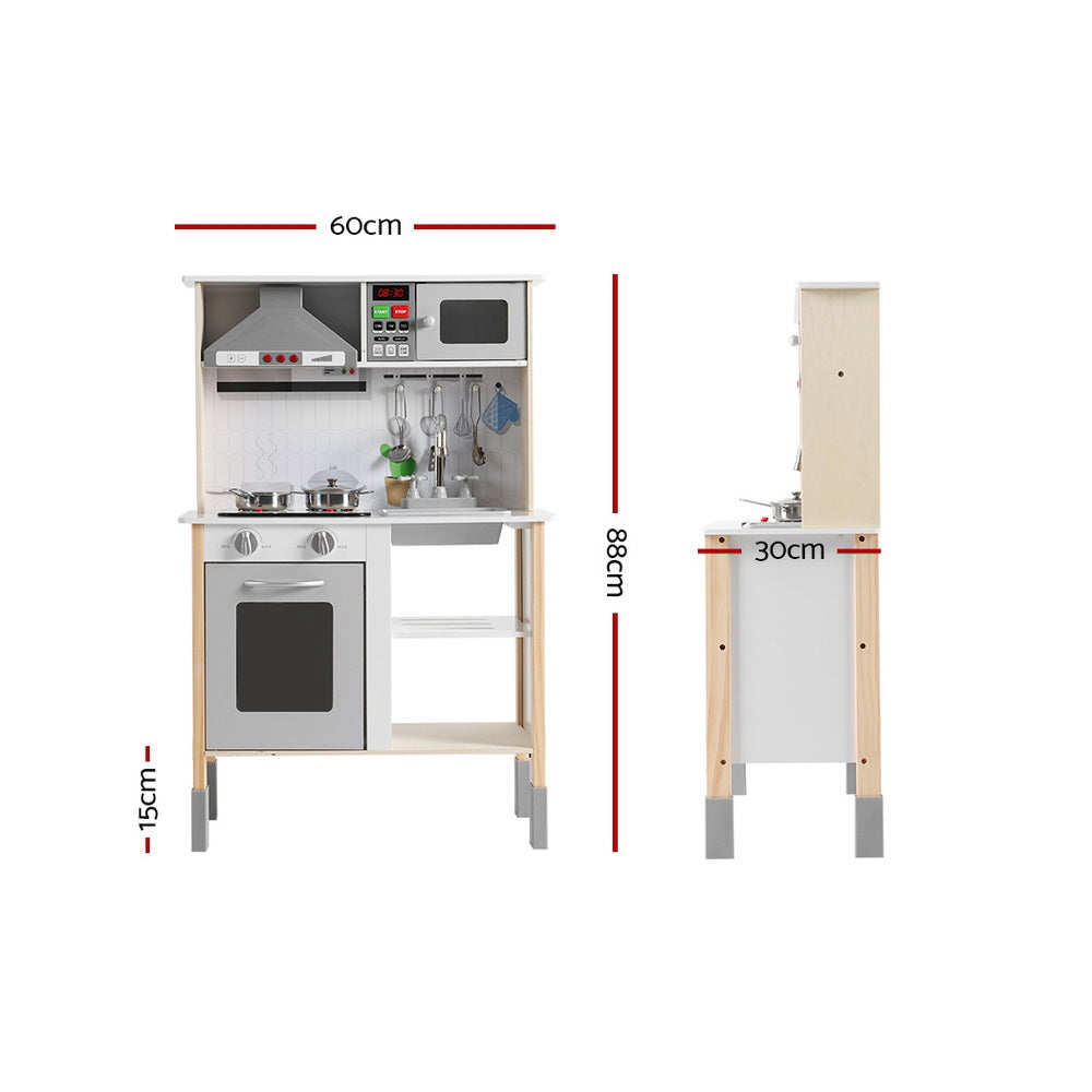 Keezi Kids Wooden Kitchen Playset Black & White