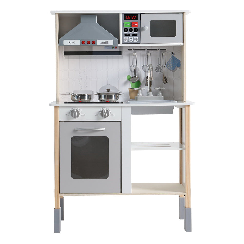 Keezi Kids Wooden Kitchen Playset Black & White