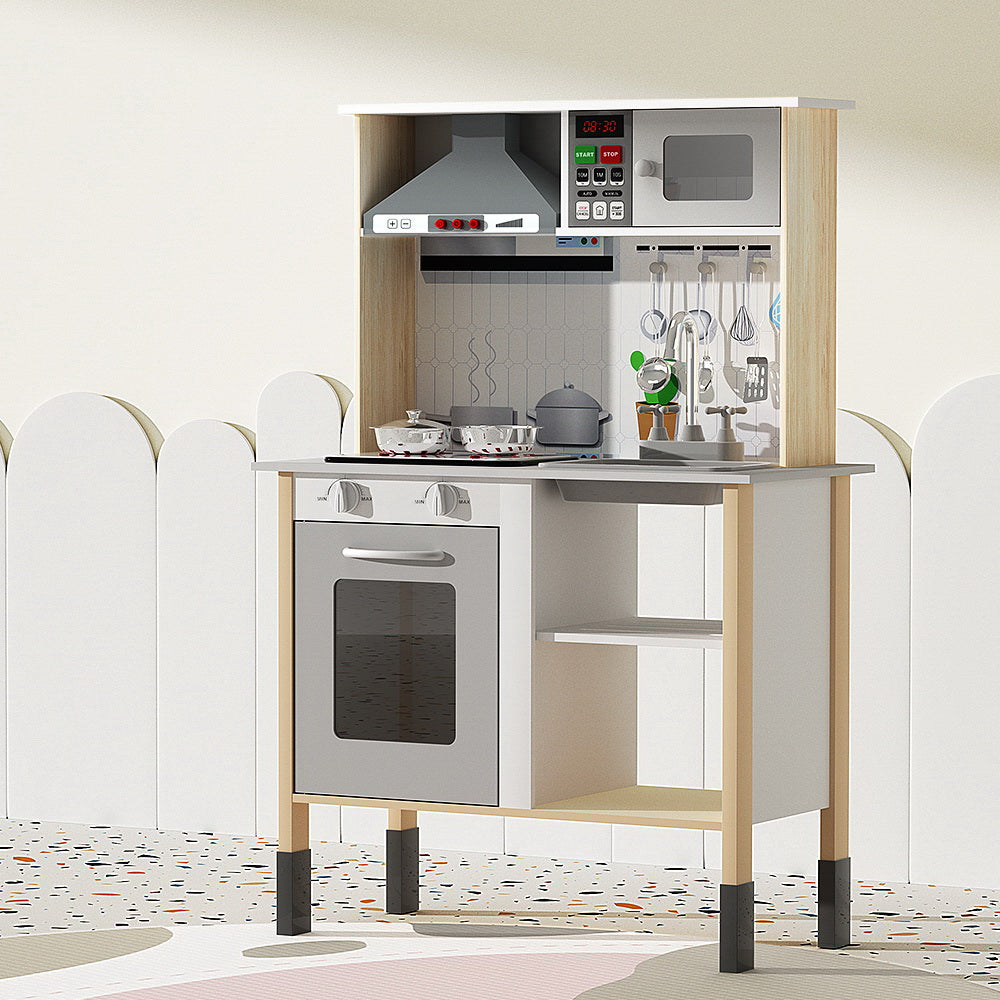 Keezi Kids Wooden Kitchen Playset Black & White