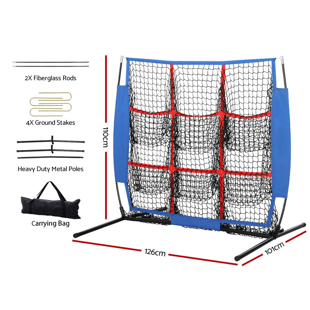 Everfit 126x101cm Pitching Net 9-Target Zone Training Aid