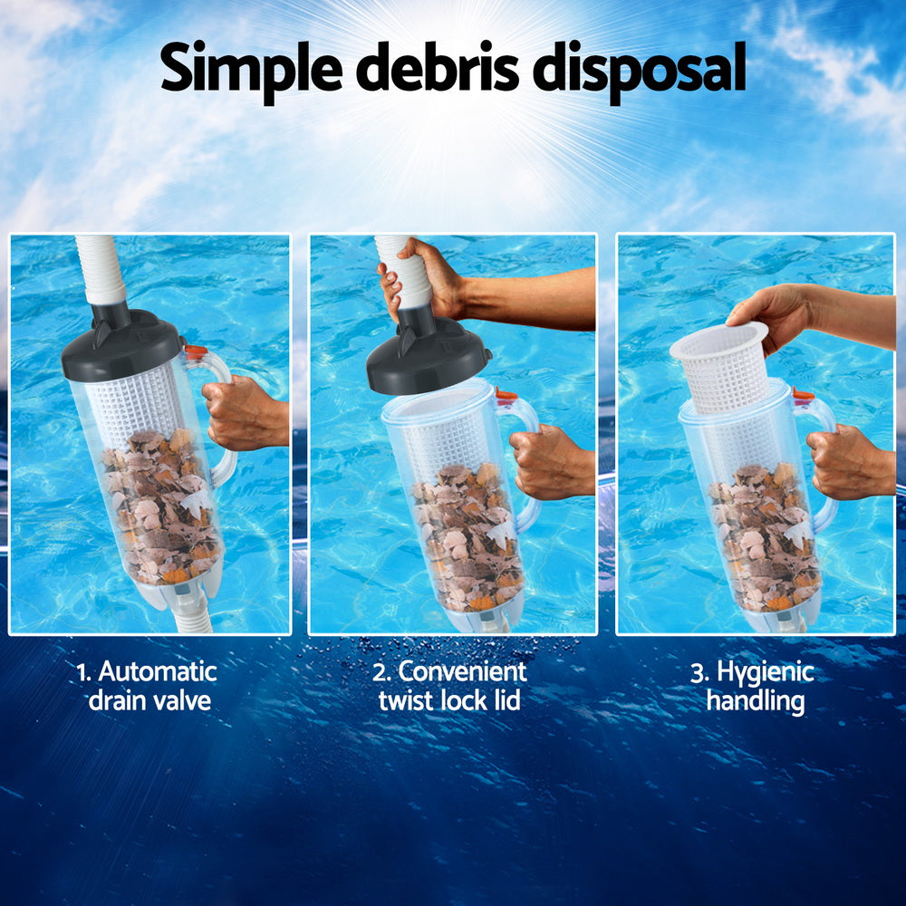 Aqua Buddy Pool Leaf Canister Cleaner Suction Catcher Grey