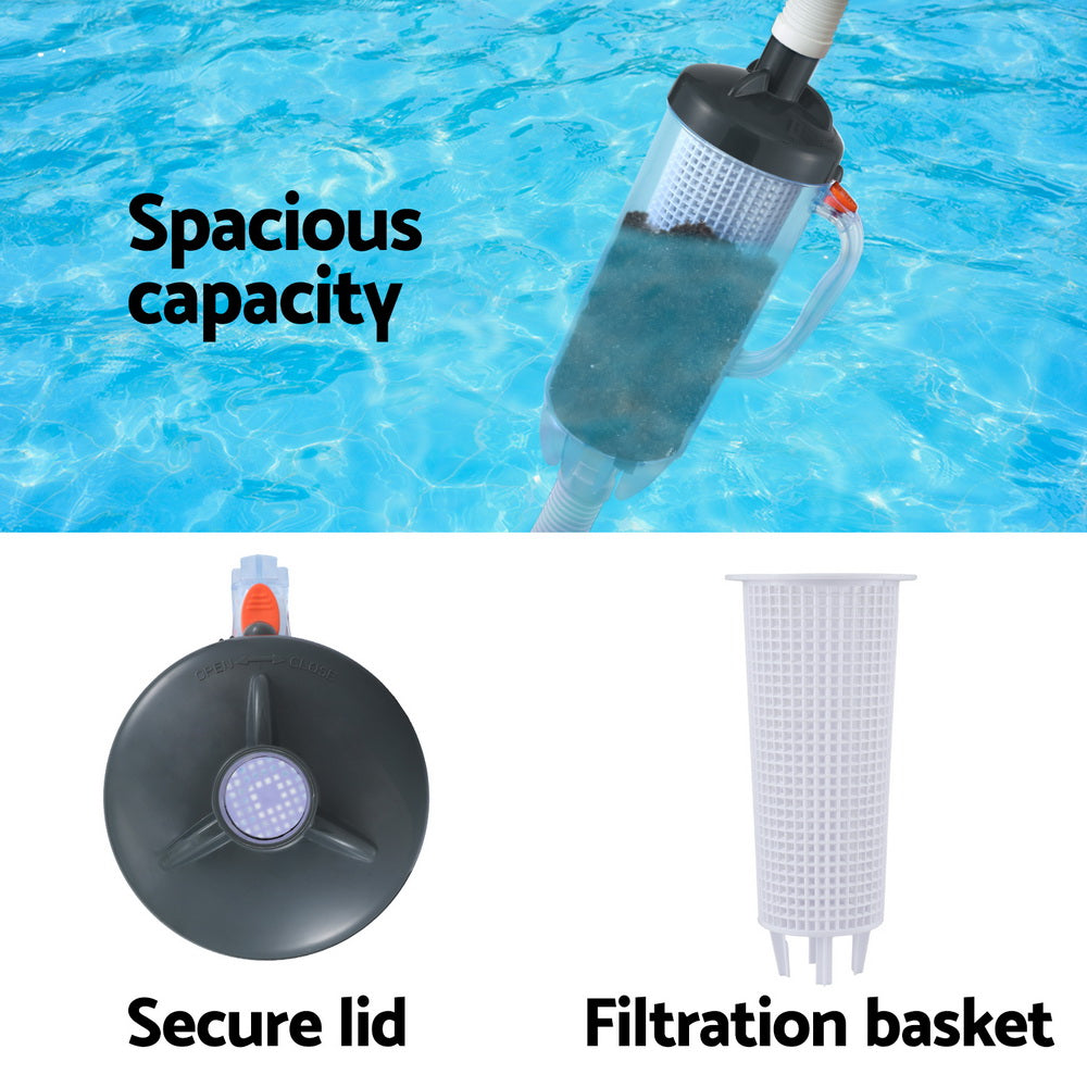 Aqua Buddy Pool Leaf Canister Cleaner Suction Catcher Grey
