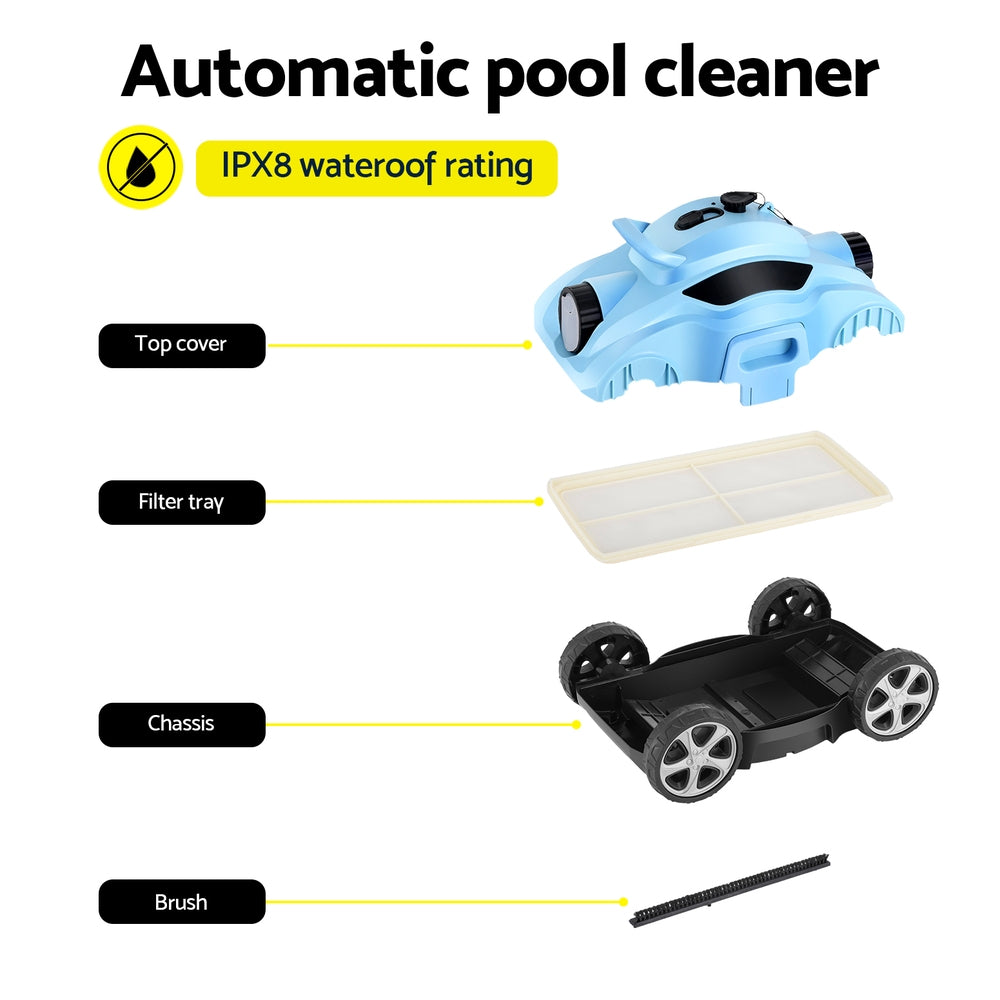 Aqua Buddy Robotic Pool Cleaner Cordless Automatic Vacuum Blue