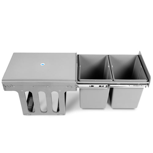 Cefito 30L Double Pull-Out Kitchen Bin Grey