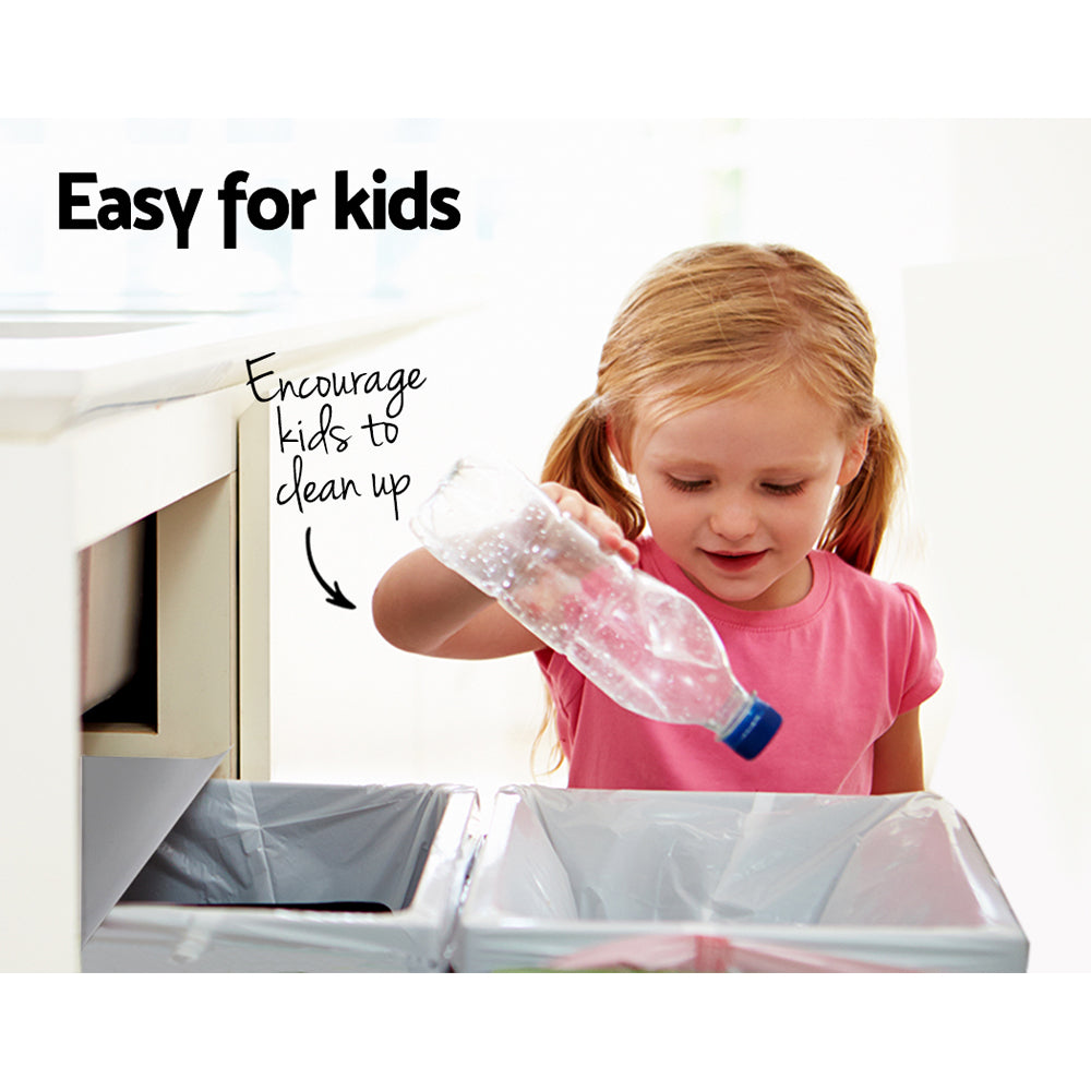 Cefito 30L Double Pull-Out Kitchen Bin Grey