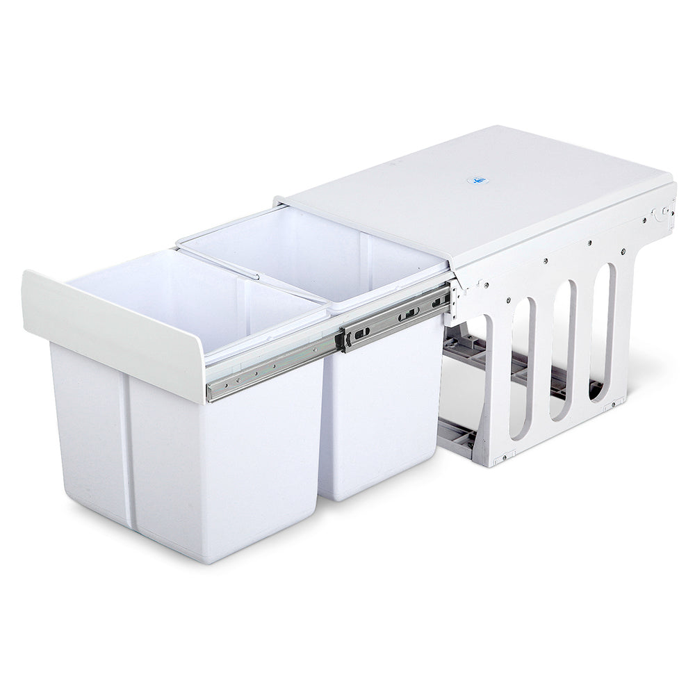 Cefito Double Pull-Out Kitchen Bin 2x15L White