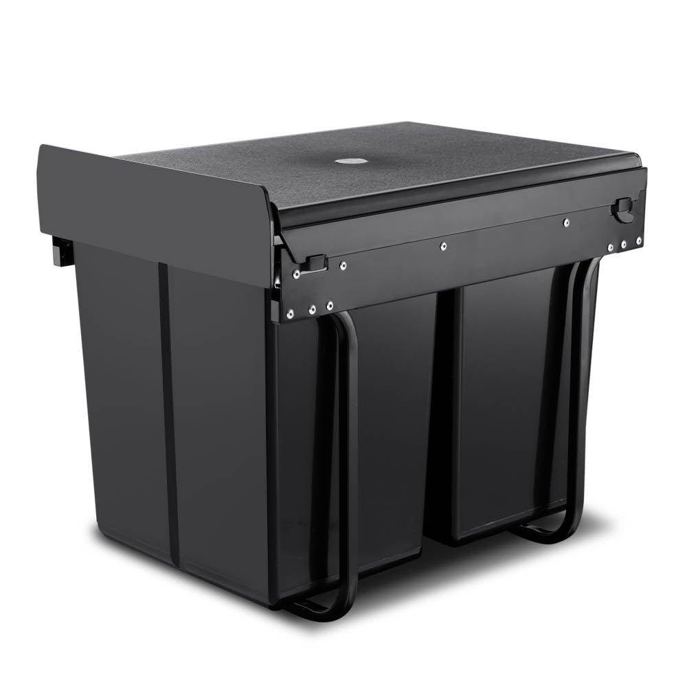 Cefito 2x20L Double Basket Pull-Out Bin Black