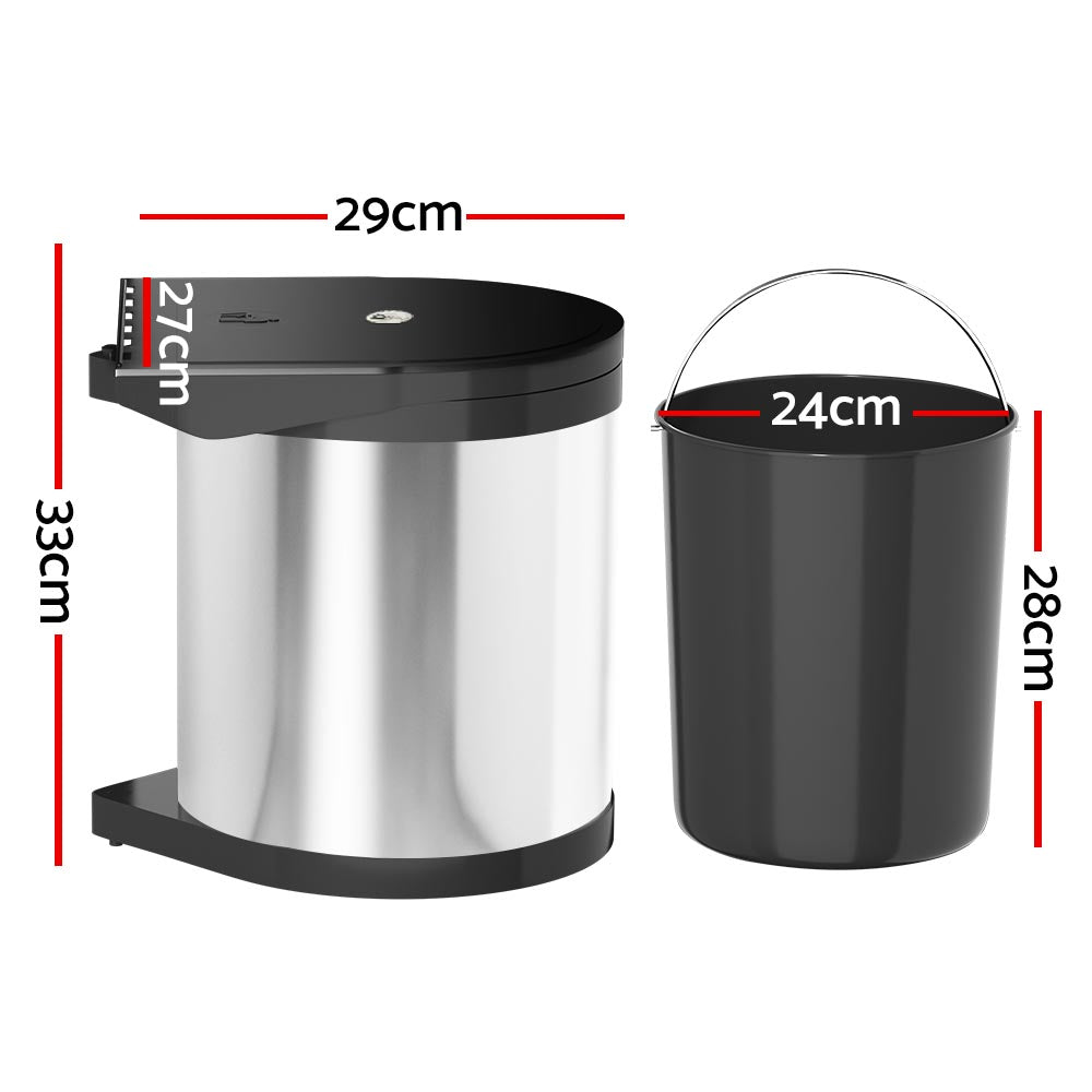 Cefito 12L Pull Out Swing Bin Stainless Steel