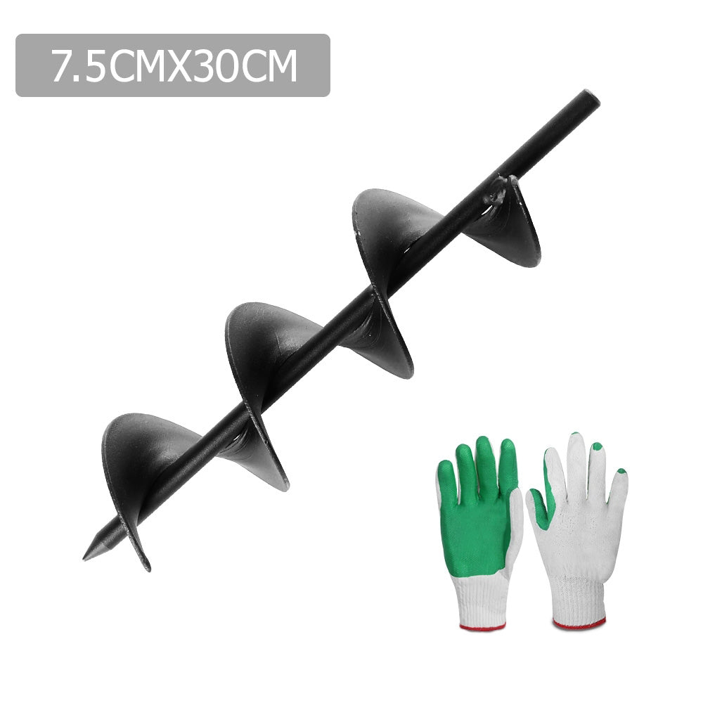 Giantz Small Earth Planter Auger 75x300mm Black