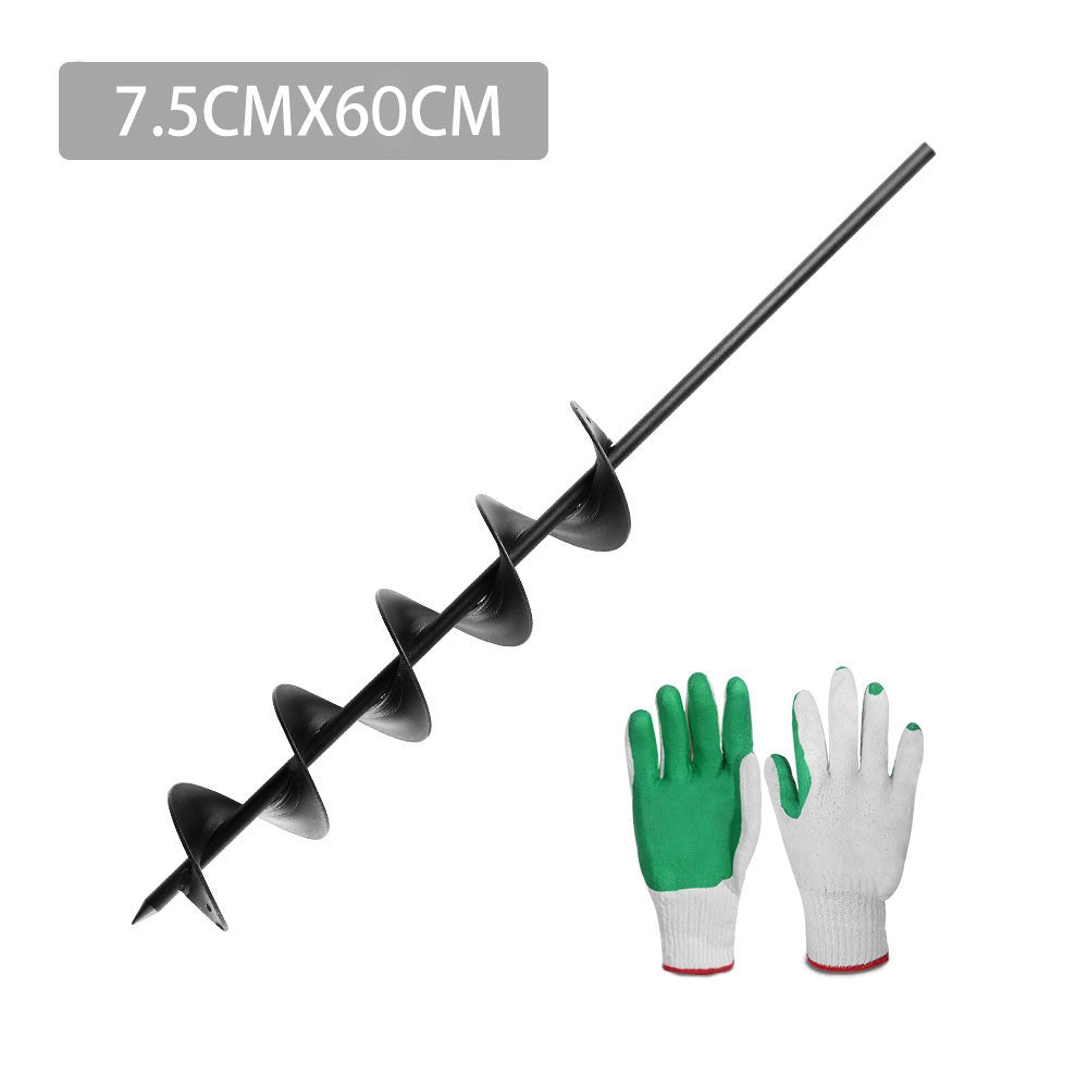 Giantz Power Garden Earth Auger 75 x 600mm Black