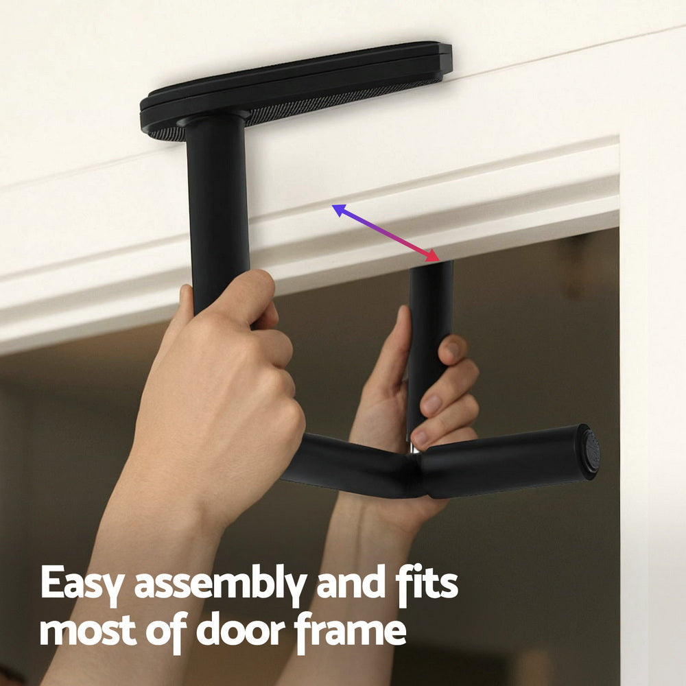 Everfit Portable Foldable Dip Station Pull Up Bar Set 120kg Black