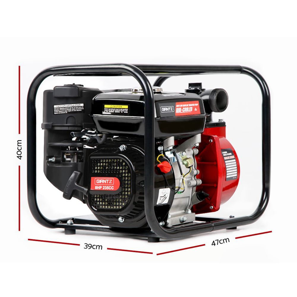 Giantz 2" Petrol Water Pump High Flow Fire Fighting Irrigation Black/Red